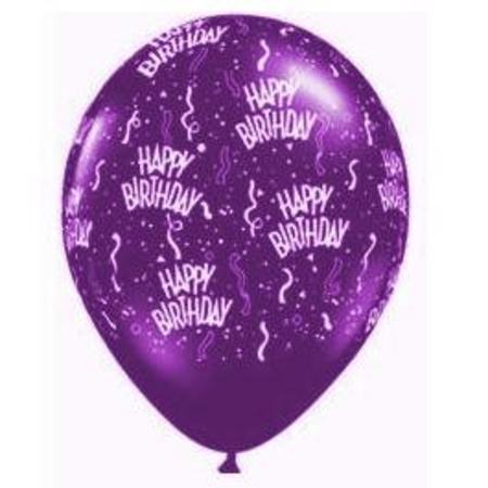 (image for) Happy Birthday Purple Latex Balloon (Float Time 3+ Days) - Click Image to Close